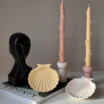Plateau coquillage en Jesmonite élégant : Décoration scandinave