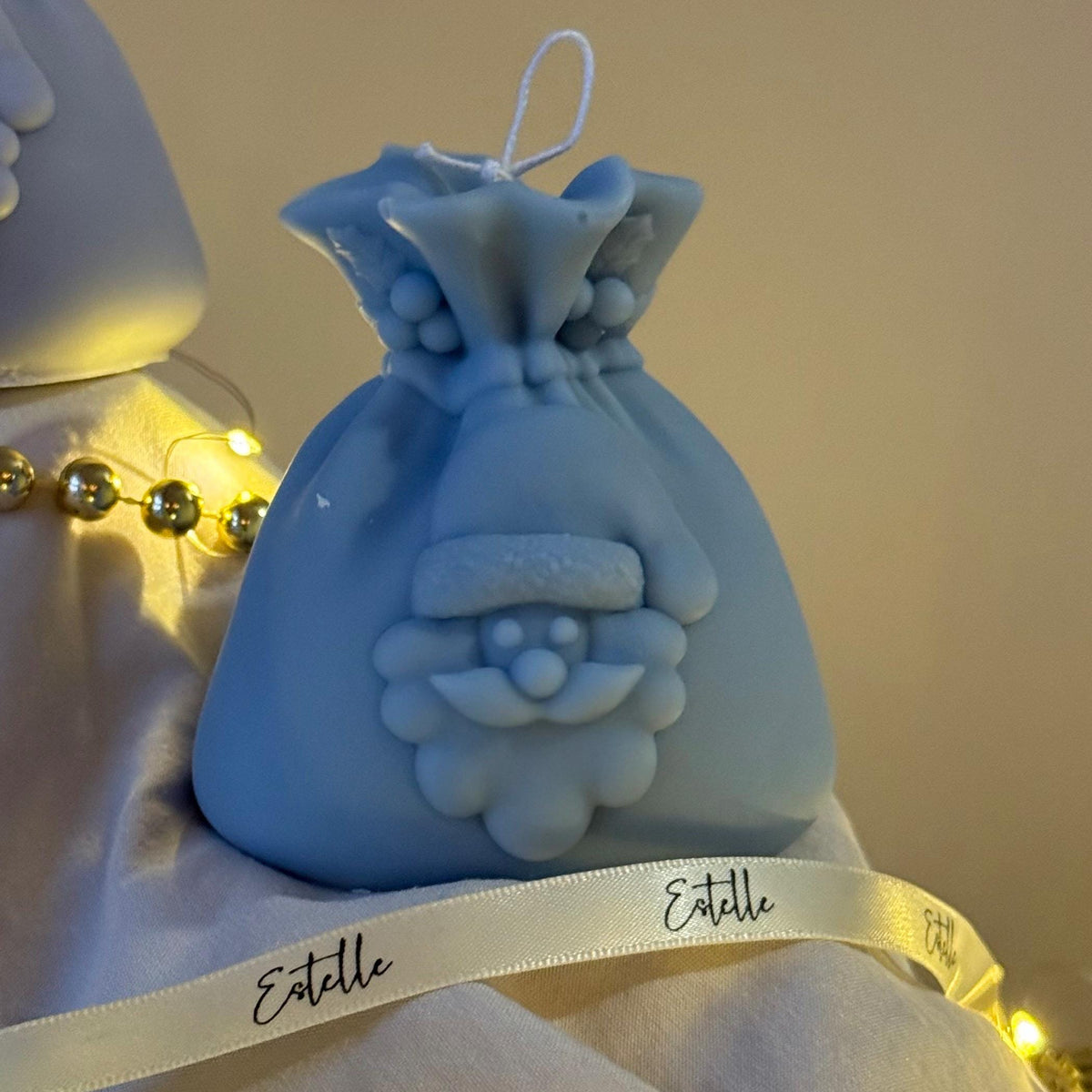 Bougie en Cire de Soja Sac du Père Noël | Décoration de Noël Coulée à la Main