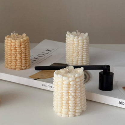 Bougie de soja en forme de maïs | Bougie pilier vegan, Décoration minimaliste