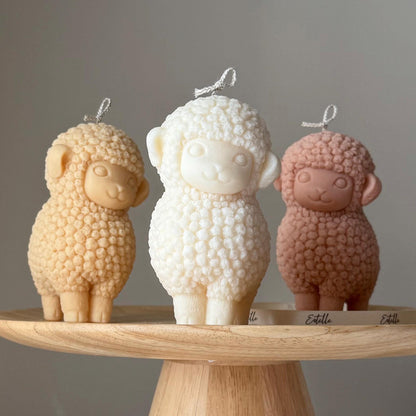 Bougie en Soja Mouton Faite Main | Décoration de Chambre d'Enfant