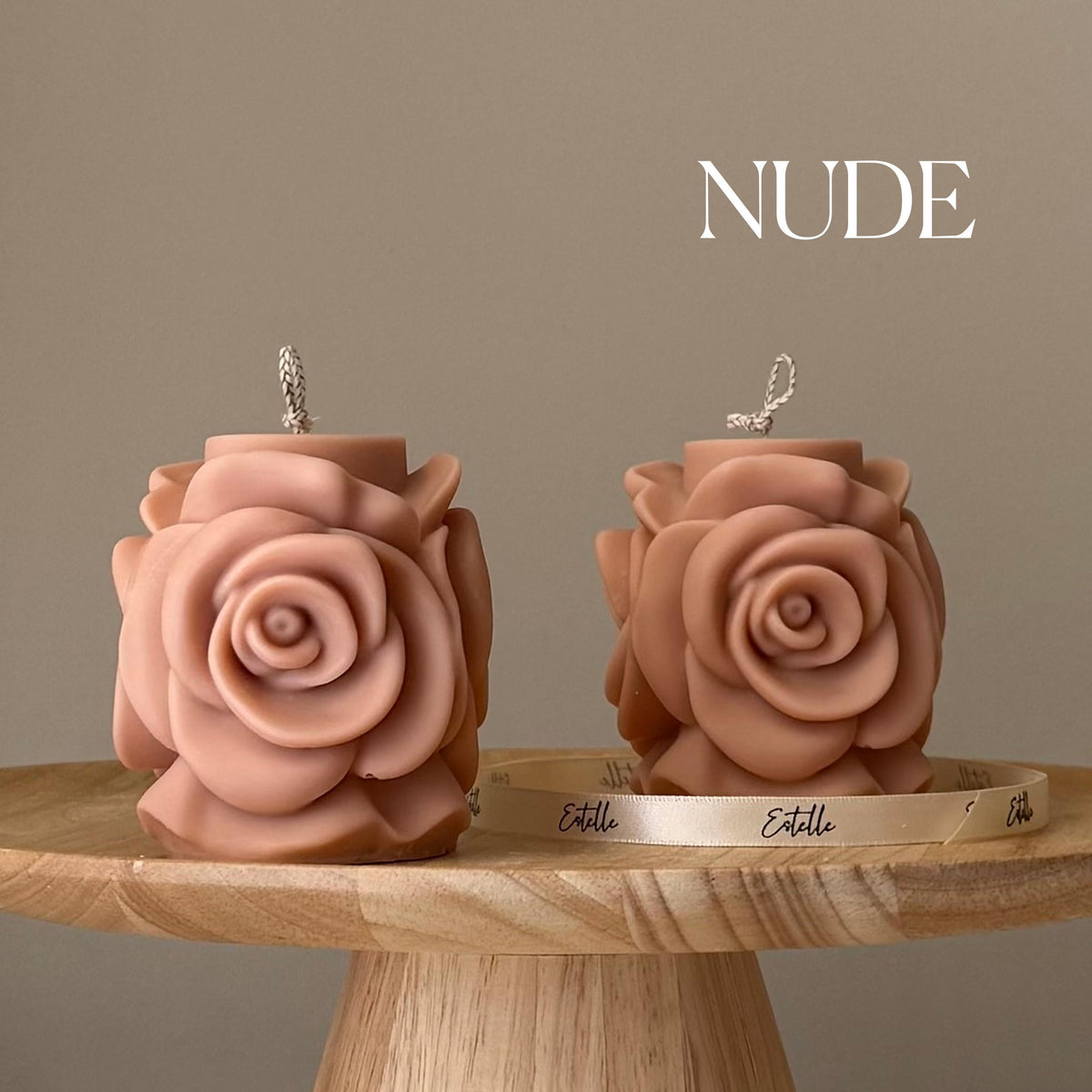 Bougie Fleur de Rose Faite à la Main : Bougie Pilier Végétalienne en Soja