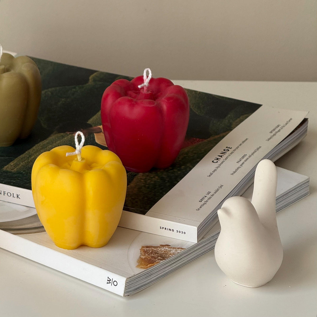 Bougie Poivron : Cire de Soja Végane, Décoration Minimaliste