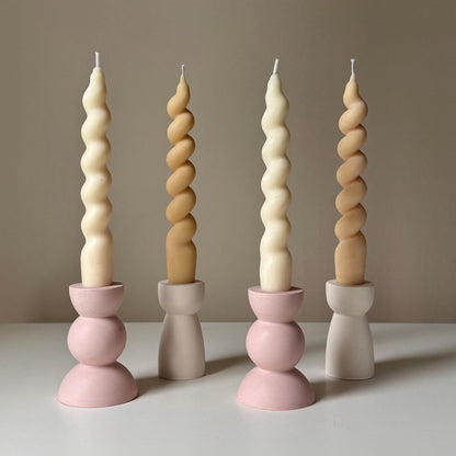 Bougeoir rond en jésonite : Décoration de table minimaliste