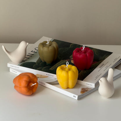 Bougie Poivron : Cire de Soja Végane, Décoration Minimaliste