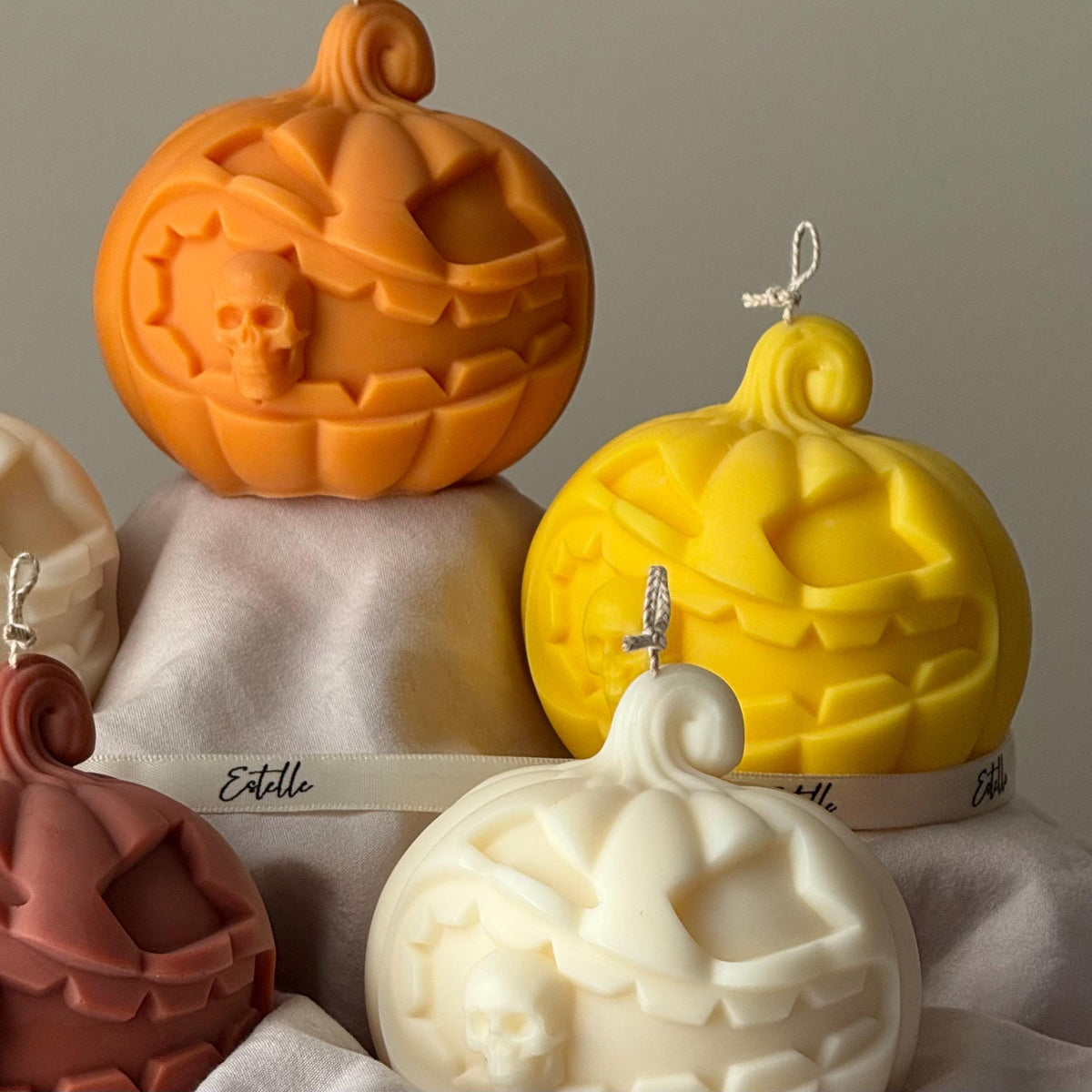 Grande bougie en cire de soja parfum citrouille : Décoration d'automne, cadeau d'automne