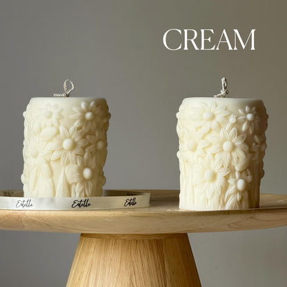 Bougie Pilier Fleur | Cadeau pendaison de crémaillère Maison & Jardin Sculptural