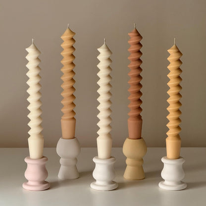 Bougie de table torsadée : Bougie de dîner artisanale en cire de soja