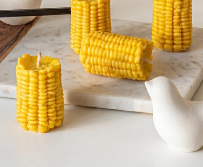 Bougie de soja en forme de maïs | Bougie pilier vegan, Décoration minimaliste