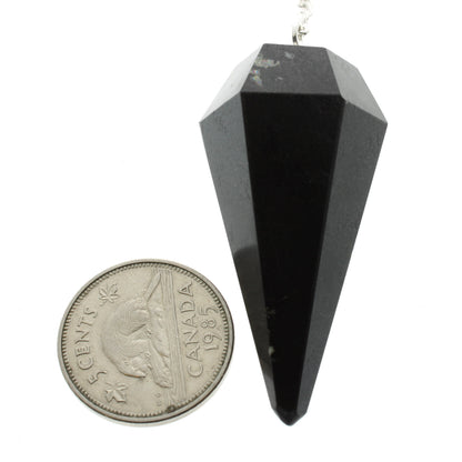 Black Tourmaline Pendulum 6 Facet & Bead - 3 Pack