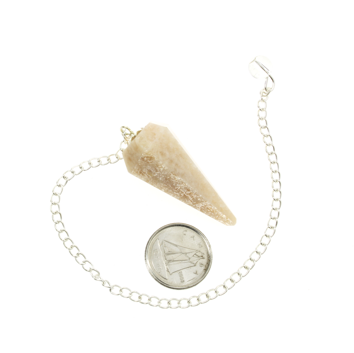 Cream Moonstone Pendulum 6 Facet & Bead - 3 Pack