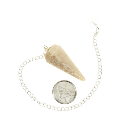 Cream Moonstone Pendulum 6 Facet & Bead - 3 Pack