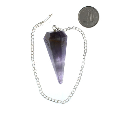 Amethyst Pendulum 6 Facet & Bead - 3 Pack