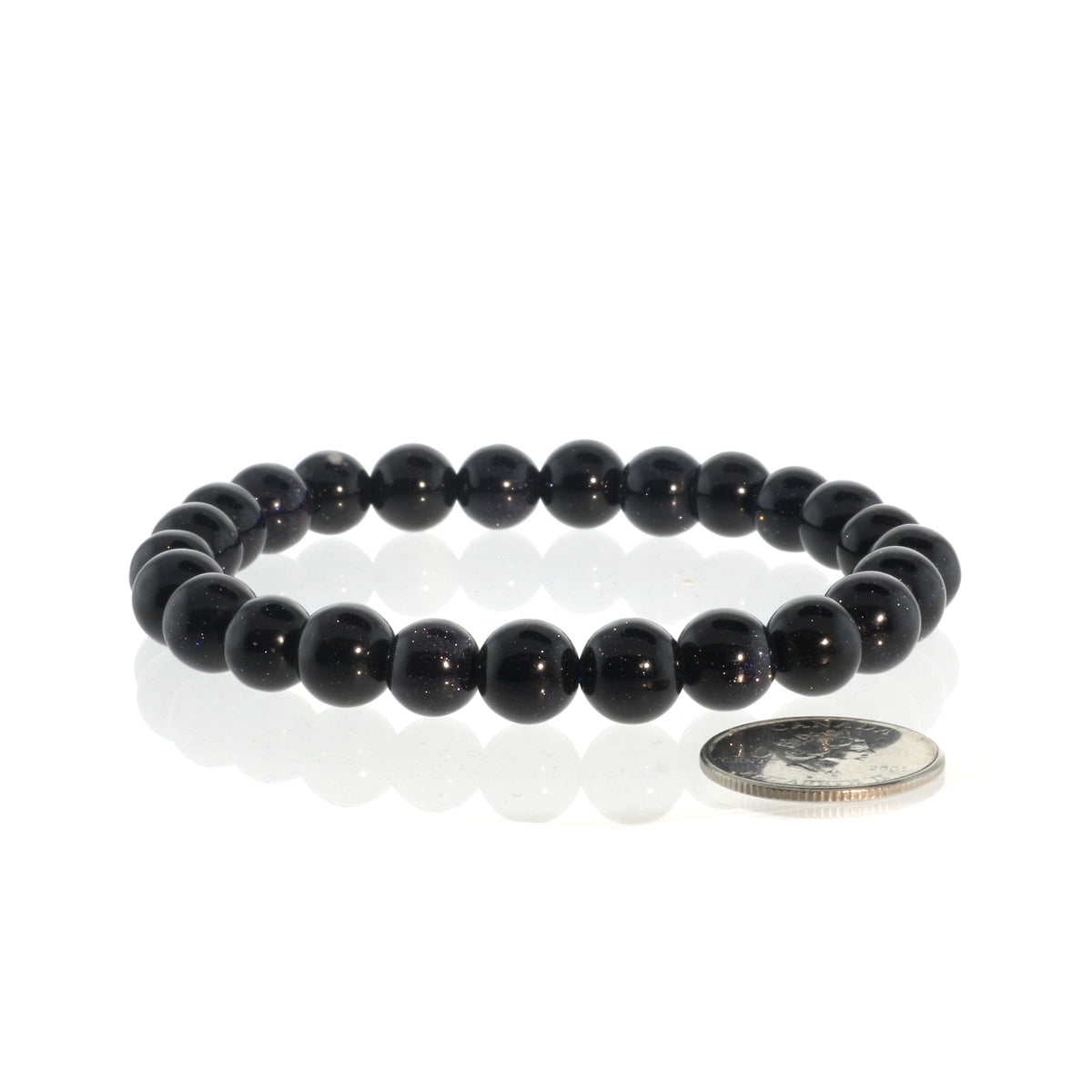 Goldstone Blue Round Bracelet (Synthetic)