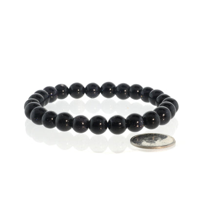 Goldstone Blue Round Bracelet (Synthetic)