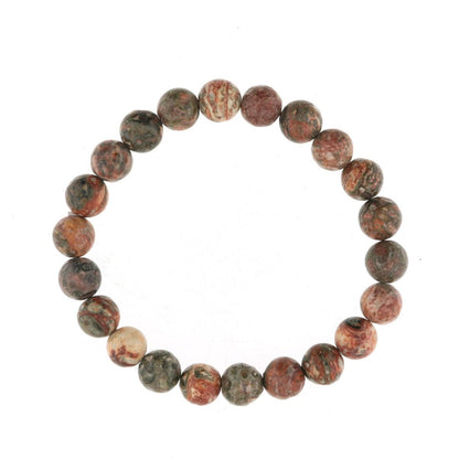 Red Jasper Leopardskin Round Bracelet - 8mm