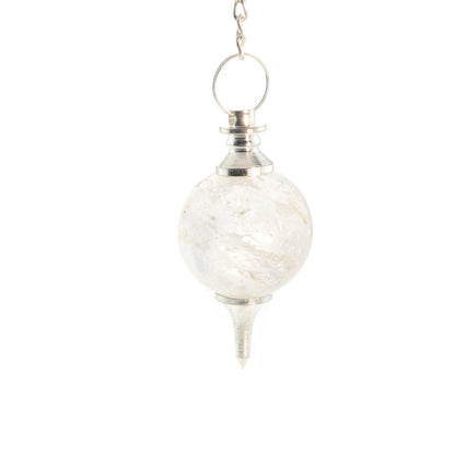 Clear Quartz Ball and Point Pendulum - 3 Pack