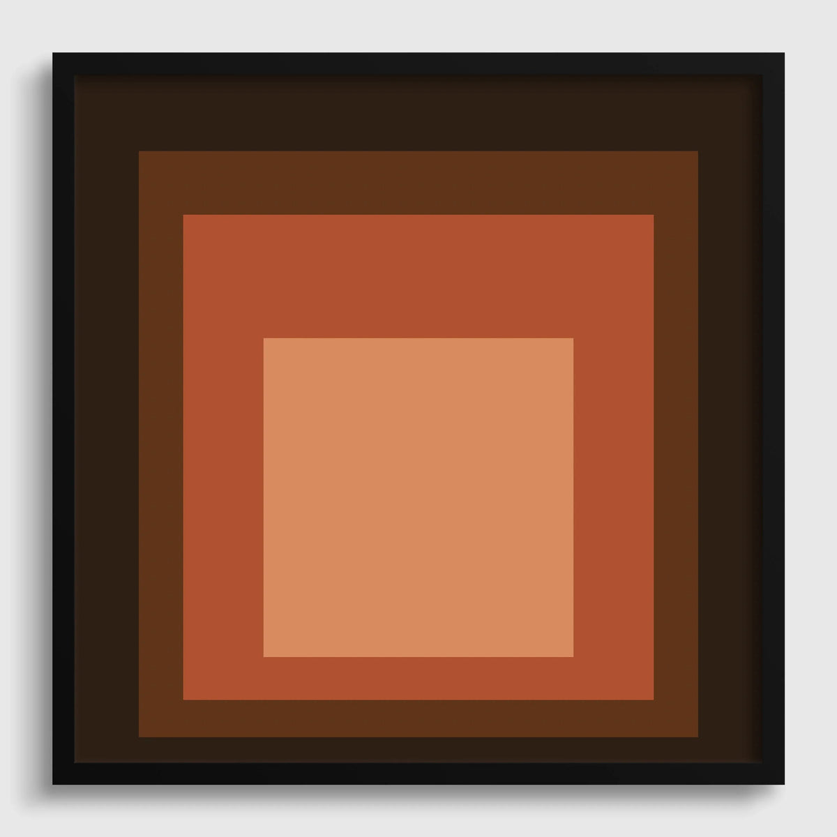 Inspiré par l'estampe "Oxblood" de Josef Albers : « Hommage au carré » Estampe giclée moderne du milieu du siècle