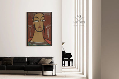 Jamini Roy - Christ (Jishu) | Bengali Art (available handframed or unframed)