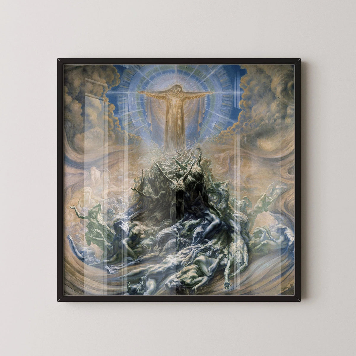 Jean Delville "Mon de Dieu" Impression d'art Giclée : Symbolisme ésotérique, Monochrome beige
