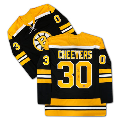 Gerry Cheevers Autographed Boston Bruins Black Jersey