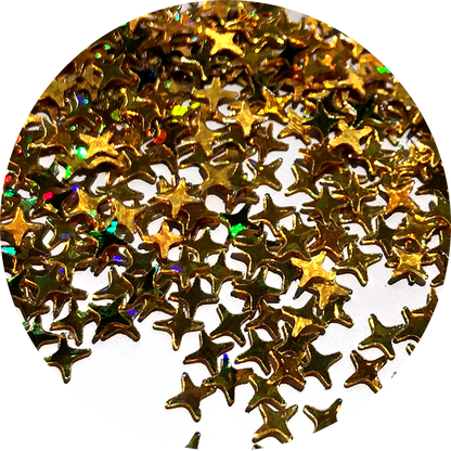 Paillettes holographiques or en forme d'étoile à 4 branches