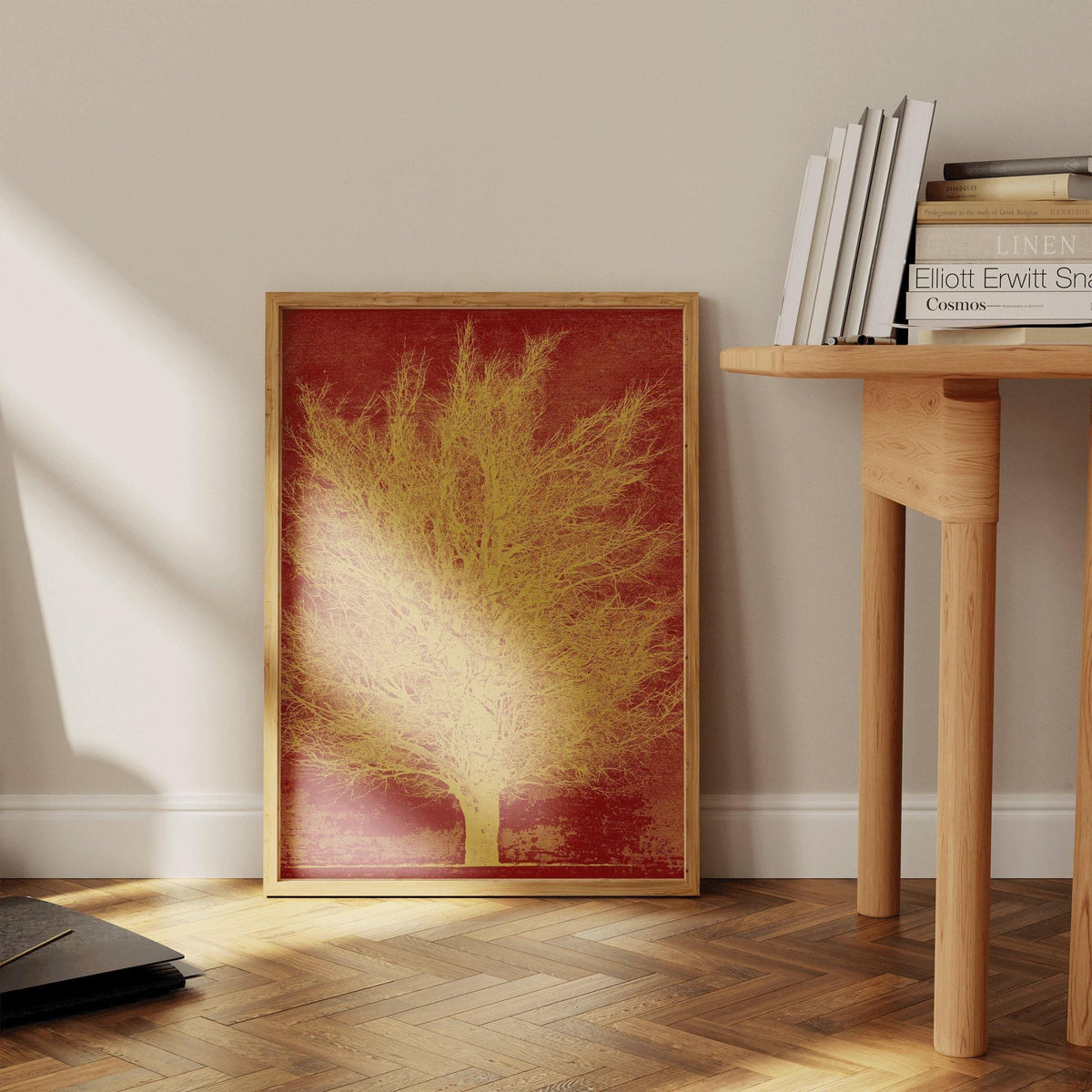Joichi Hoshi Gold Tree Print: Vintage Japanese Woodblock Art
