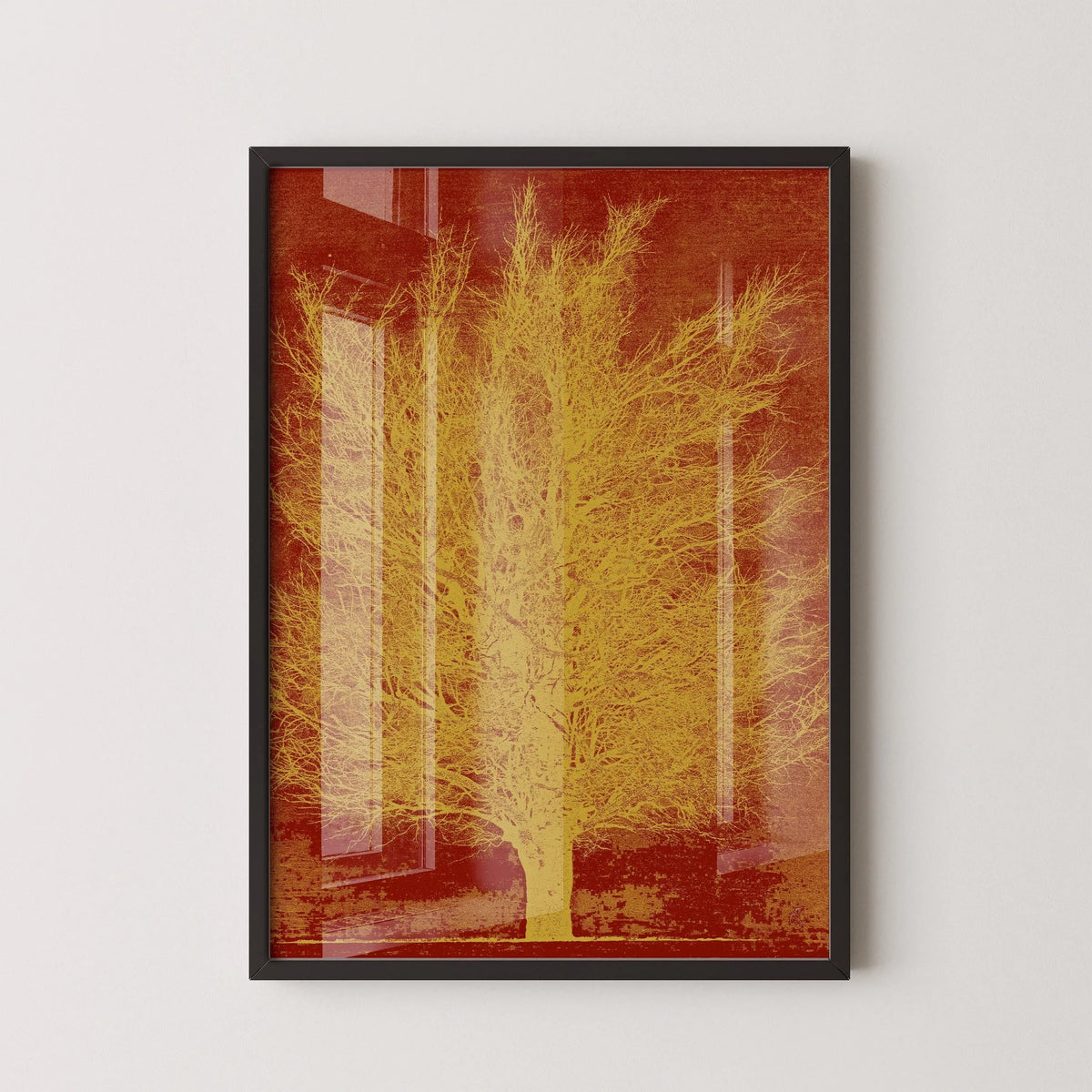 Joichi Hoshi Gold Tree Print: Vintage Japanese Woodblock Art