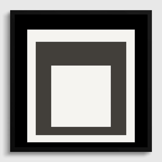 Josef Albers inspired 'Smoking' Giclee Print: Mid-Century Modern Art, Framed Option