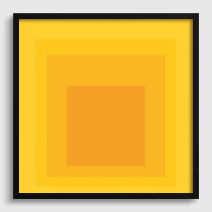 Estampe Giclée de Taos Inspirée de Josef Albers : Art Moderne du Milieu du Siècle, 'Hommage au Carré' Jaune et Orange