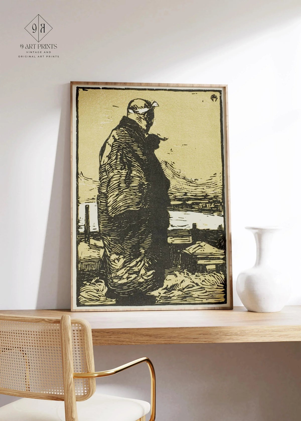 Kanae Yamamoto - Estampe Giclée Le Pêcheur : Art Japonais sur Bois