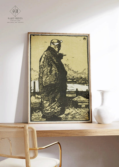 Kanae Yamamoto - Estampe Giclée Le Pêcheur : Art Japonais sur Bois