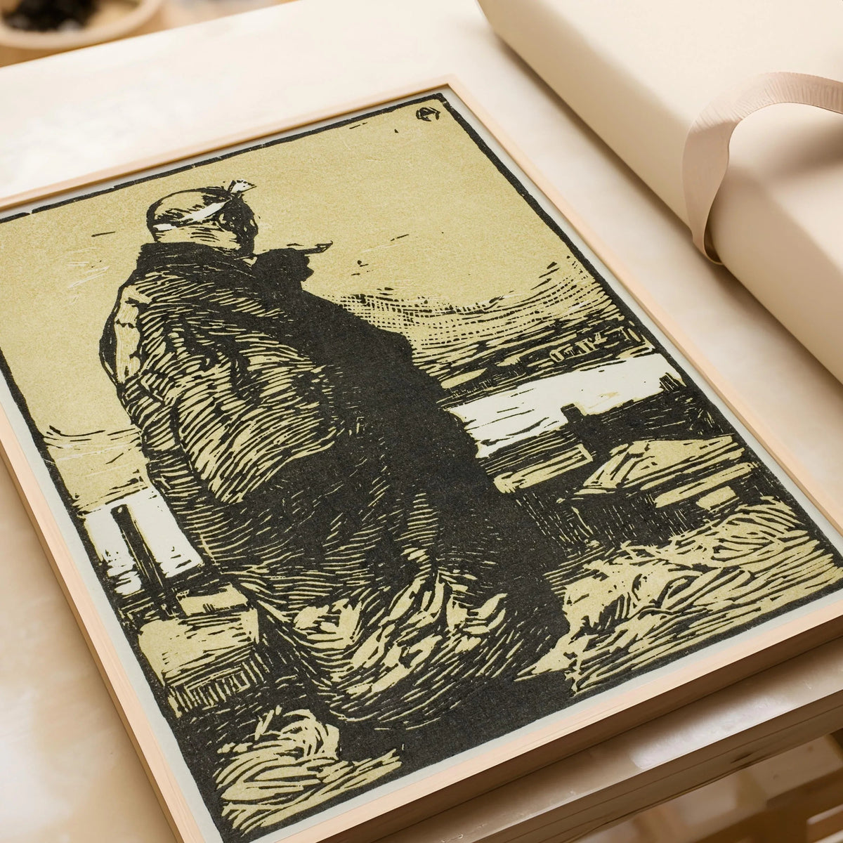 Kanae Yamamoto - Estampe Giclée Le Pêcheur : Art Japonais sur Bois