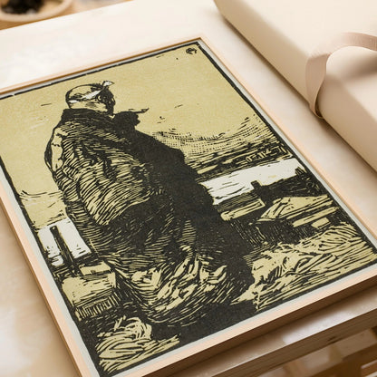 Kanae Yamamoto - Estampe Giclée Le Pêcheur : Art Japonais sur Bois