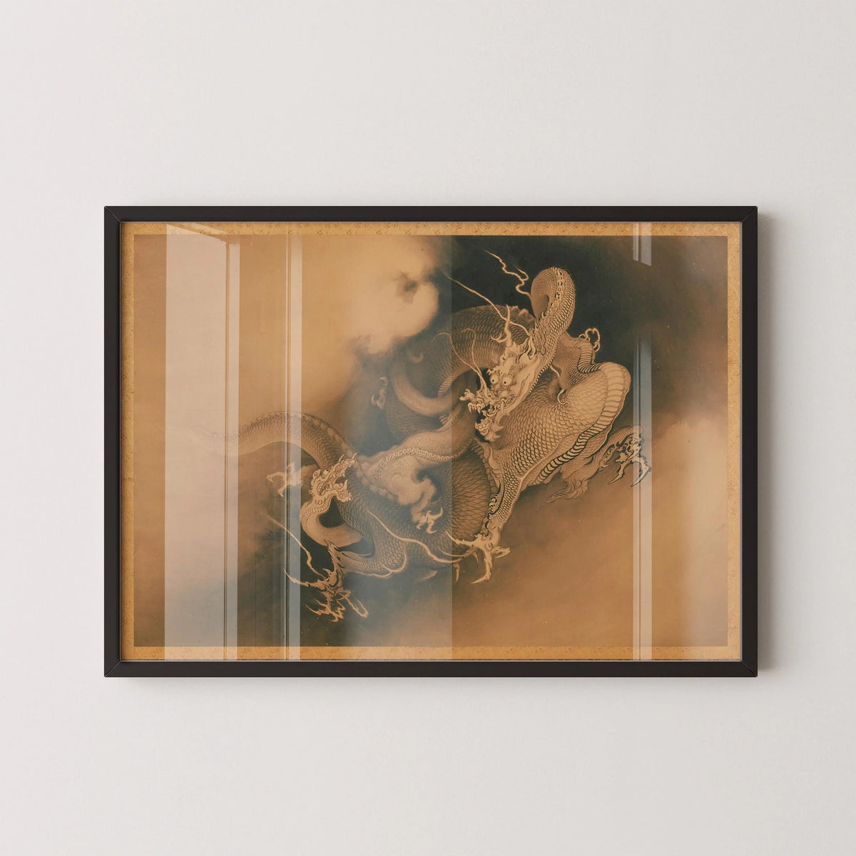 Two Dragons in Clouds Art Print: Kan≈ç H≈çgai Giclee