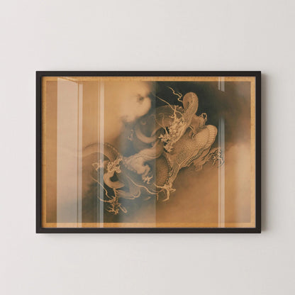 Two Dragons in Clouds Art Print: Kan≈ç H≈çgai Giclee