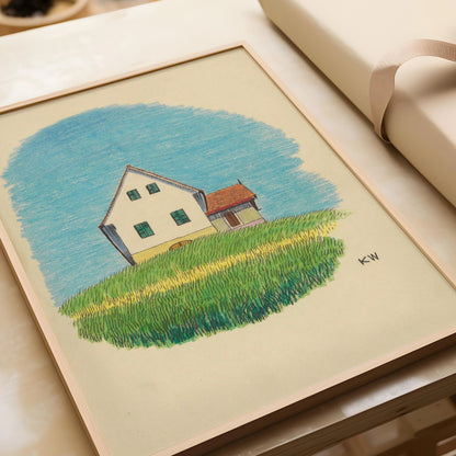Impression maison Karl Wiener : Art de dessin animé minimaliste, Giclée beaux-arts