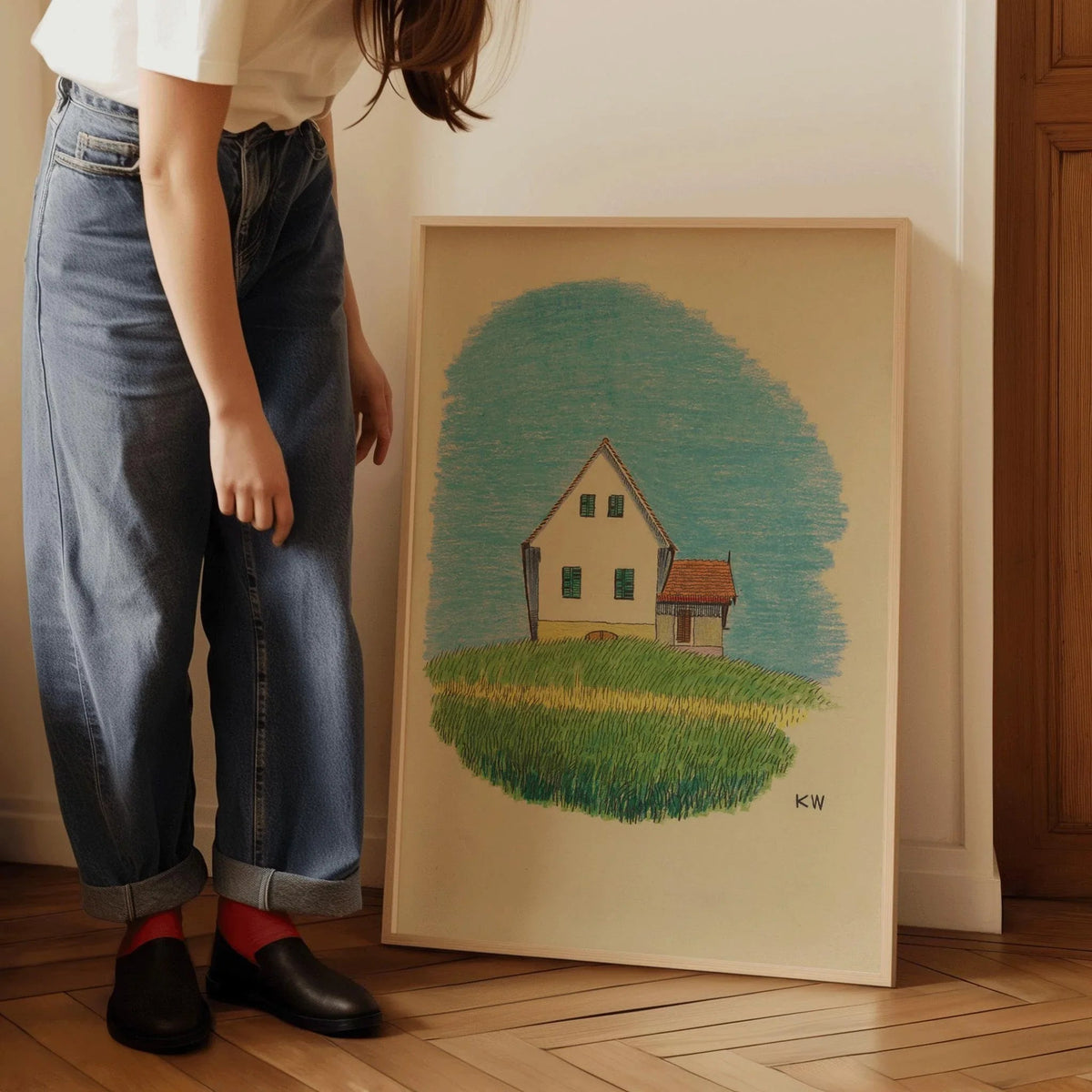 Impression maison Karl Wiener : Art de dessin animé minimaliste, Giclée beaux-arts