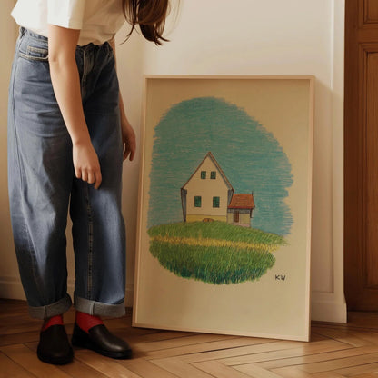 Impression maison Karl Wiener : Art de dessin animé minimaliste, Giclée beaux-arts