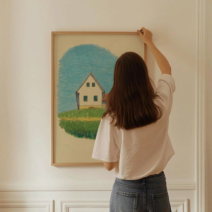 Impression maison Karl Wiener : Art de dessin animé minimaliste, Giclée beaux-arts