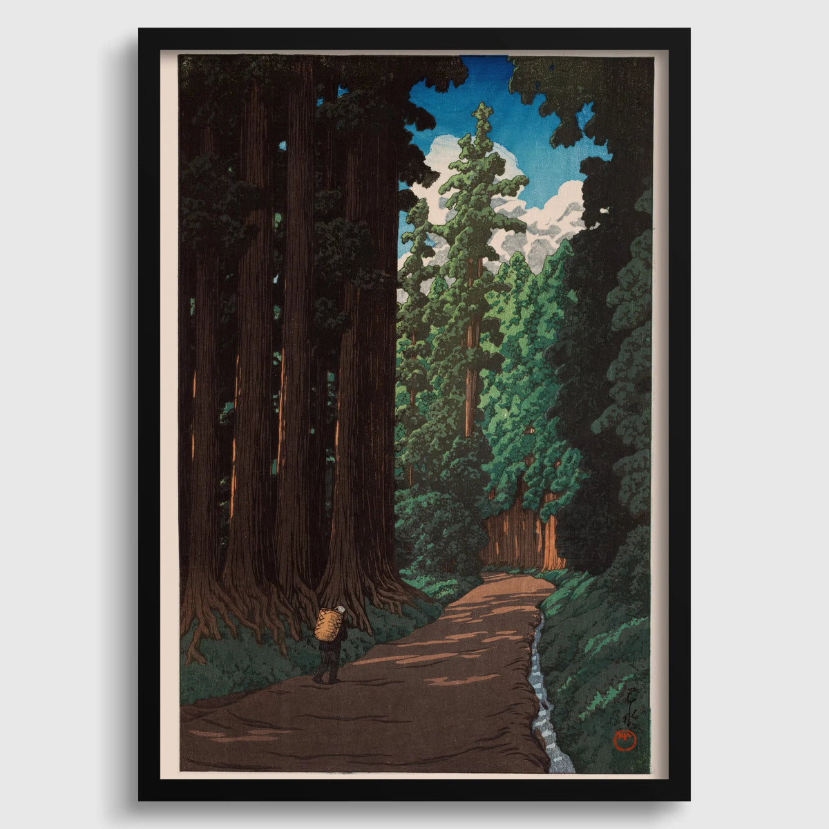 Kawase Hasui - Estampe Giclée Route vers Nikko : Art de l'Estampe sur Bois Japonaise