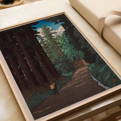 Kawase Hasui - Estampe Giclée Route vers Nikko : Art de l'Estampe sur Bois Japonaise