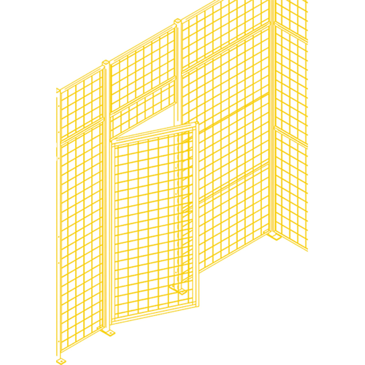 Wire Mesh Partition Components - Swing Doors, 4' W x 7' H