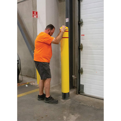 Polyethylene Bollard Cover, 6-5/8" Dia. x 60" L, Red/Yellow
