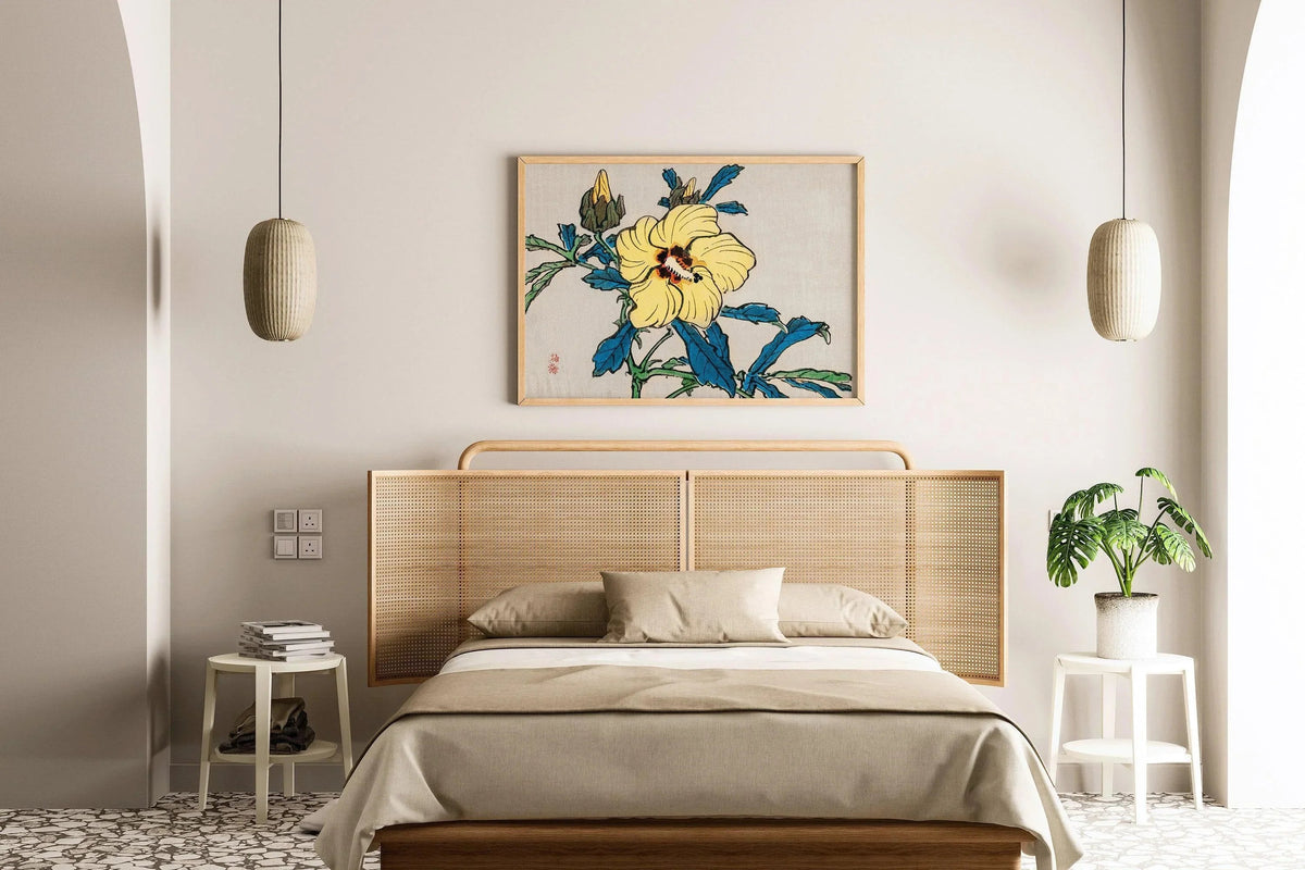 Kono Bairei Hibiscus Print: Vintage Japanese Floral Giclee Wall Art
