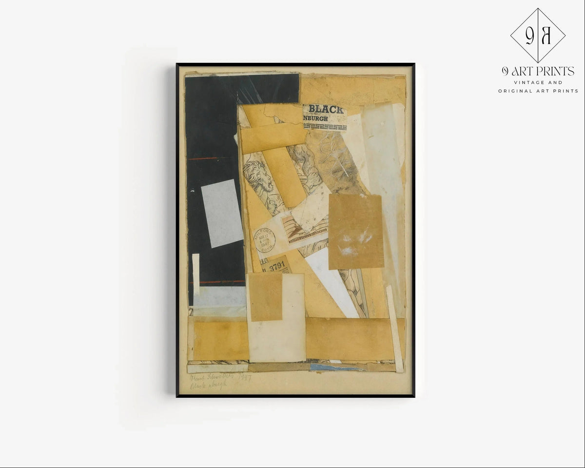 Kurt Schwitters Black NBurgh Giclee Print: Dadaist Collage Art