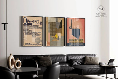 Kurt Schwitters STATEMENT TRIO Bauhaus Style  | | Dadaism Constructivist Collage Art (Available Frame or unframed)