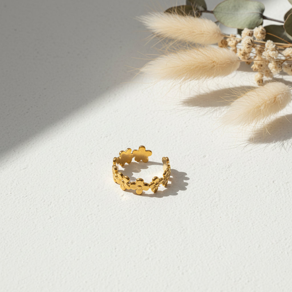 Bague Fleur - Plaqué Or