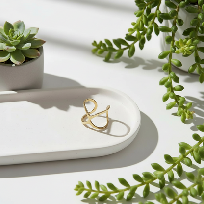 Open X Ring - Gold Stainless Steel