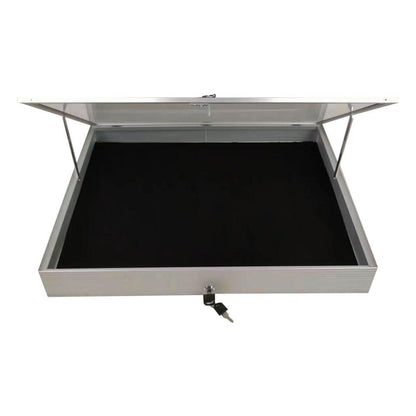 EVORETRO Lockable Display Case 36 x 24 x 4" Silver– Secure Showcase for Collectibles