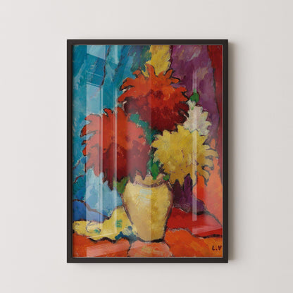 Estampe giclée de Dahlias de Louis Valtat : Art de nature morte fauviste